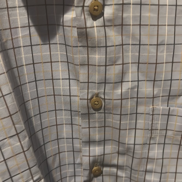 Fredrick Martin Men’s Blue and White Plaid Button Down Long-Sleeve Dress Shirt L - Picture 6 of 8